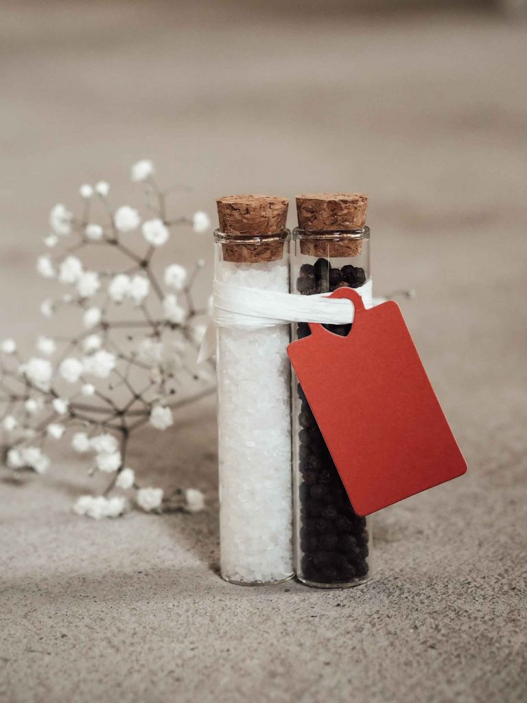 Gastgeschenke mit Salz und Pfeffer