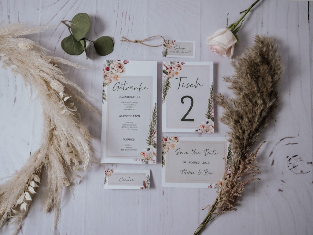 Papeterie Flatlay Grundausstattung