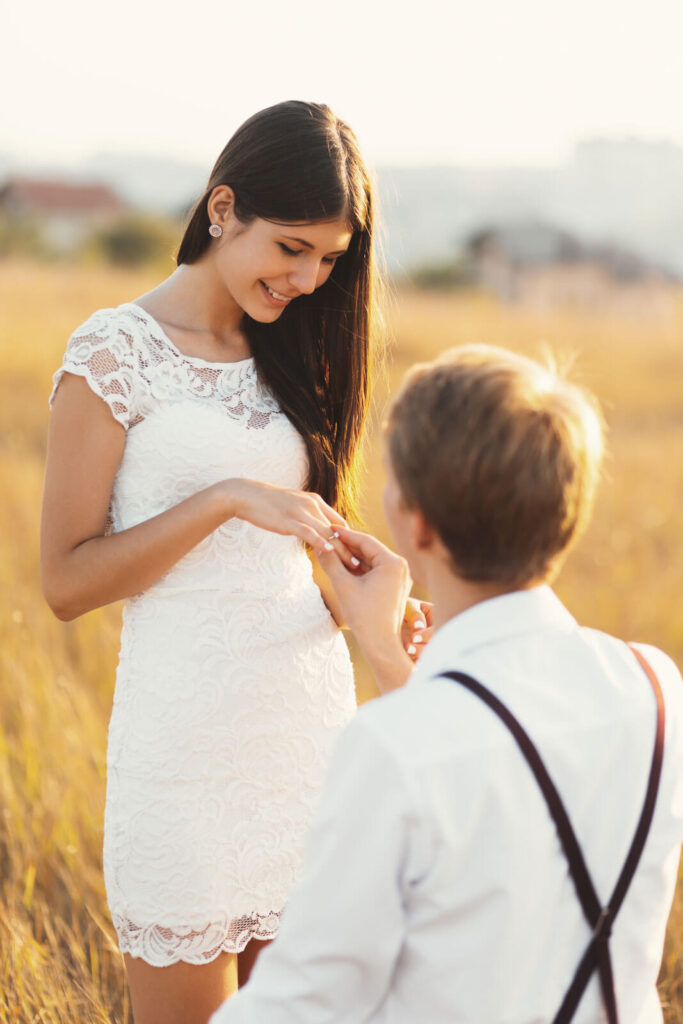 Zukünftiger Bräutigam beim Heiratsantrag Zukünftiger Bräutigam beim Heiratsantrag